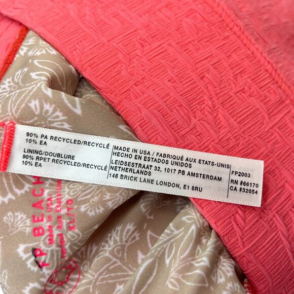 Free People free-est Dylan Lurex High-Waist Bikini Bottom Coral Pink Size XL - Picture 9 of 10